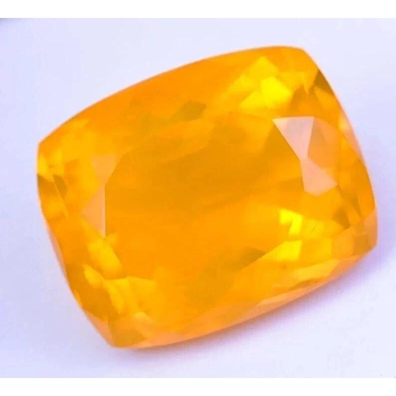 Orange Opal 60+ Ct Cushion Certified Beautiful Loose Gemstone
