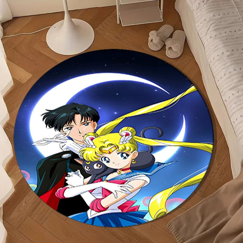 Christmas anime Princess Round Rug for Livingroom,Bedroom, Palyroom, Chair Rug, Area rug, Circle Carpet, Large Size Fan Christmas gift