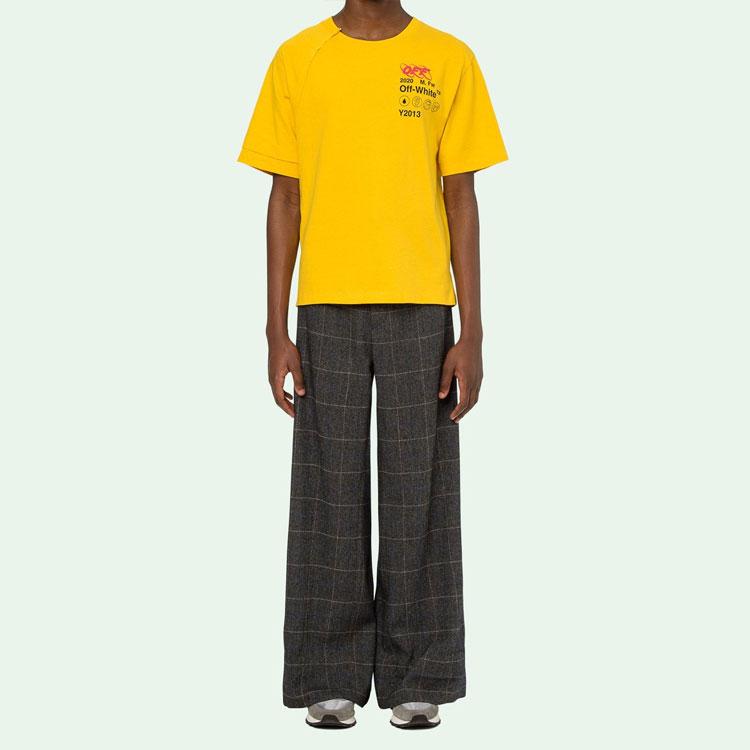 Off-White Industrial Y013 Short-Sleeve Recon Tee Yellow/Black Men Tops OMAA078F191850166010