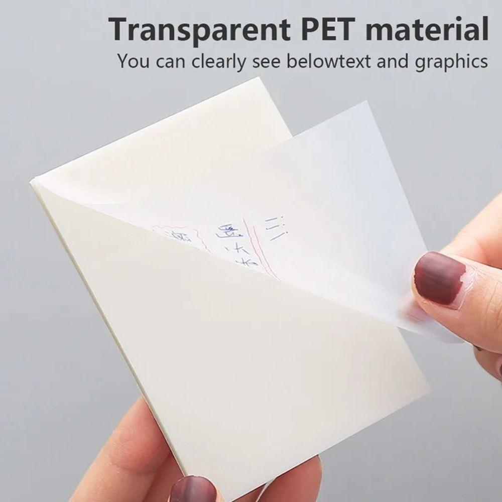 50 Sheets Transparent Sticky Notes 50 Sheets Paper Sticker Reusable Note Paper