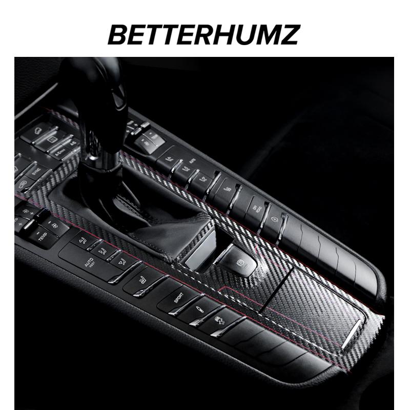 Betterhumz Для Porsche Macan 2014-2024 Из Алькантары Панель Переключения Передач Центральной Консоли Наклейки-Отделка Аксессуары для Интерьера Автомобиля