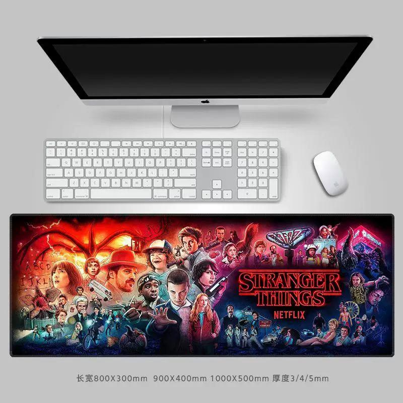 Премиальная персонализированная креативная коврик для мыши StrangerThings кожаный коврик для мыши периферийная подставка для клавиатуры компьютера большого размера офисный коврик для стола коврик для клавиатуры