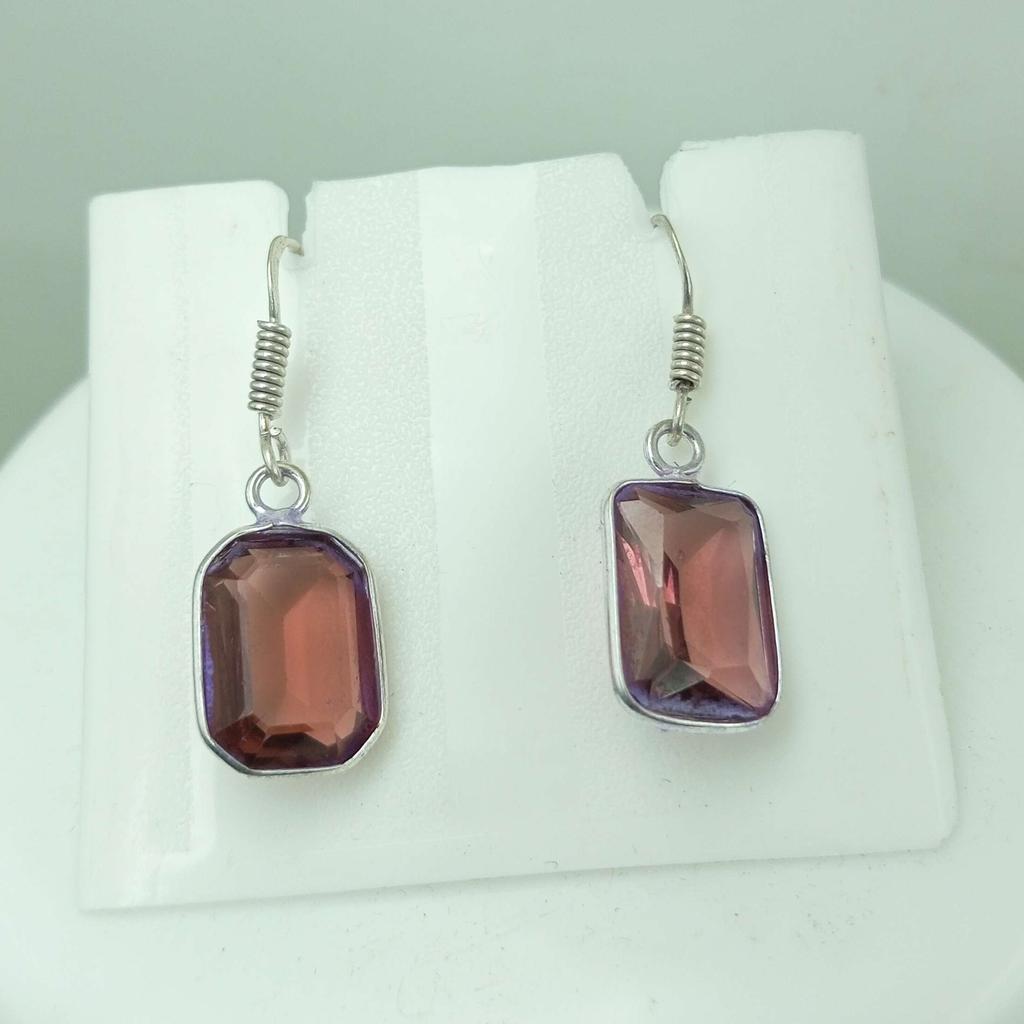 Розовый топаз драгоценный камень стерлингового серебра 925 пробы крючок женские серьги ювелирные изделия WHE-E51