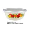 Gaupucean Clear Pattern Enamel Basin Useful Corrosion Resistance with Lid Salad Pasta Enamel Bowl