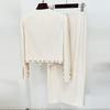 2025 New European & American Beaded Cardigan Jacket & Slit Midi Skirt Set