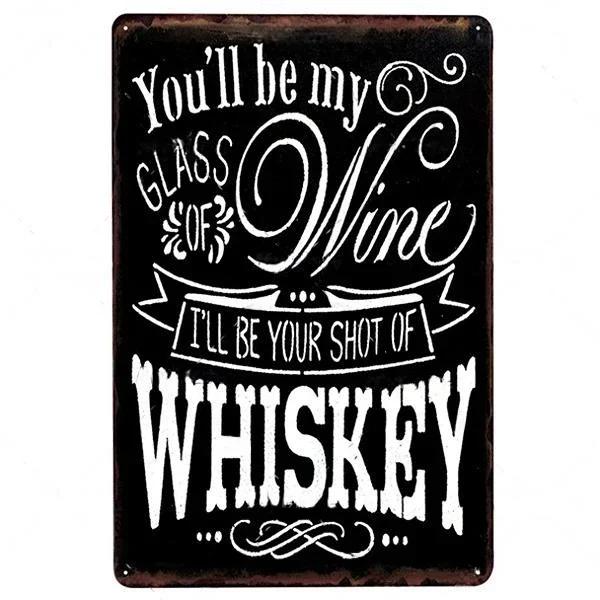 Retro Wine Metal Sign Plaque Vintage Whiskey Painting Perfect for Bar Restaurant Club Man Cave Wall Decor