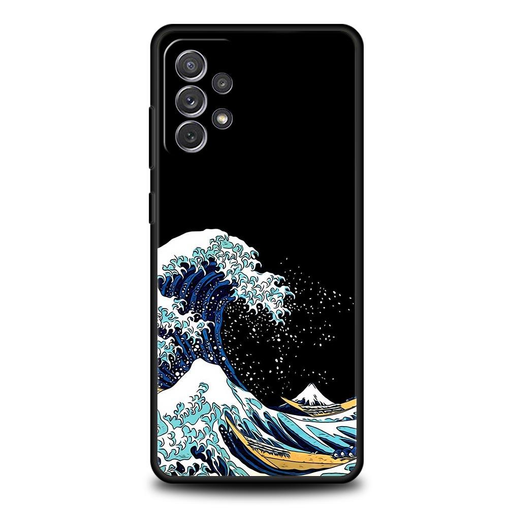 Чехол для телефона Samsung A13 A51 A71 A41 A31 A21S A11 A03S A12 A32 A52 A23 A33 A53 A73 5G Чехол Golden Great Wave Kanagawa Surf