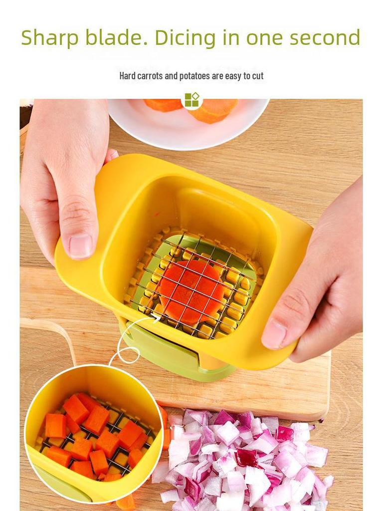 Многофункциональная машина для нарезки овощей и фруктов кубиками: Измельчитель лука, резак для картофеля фри, ломтерезка для моркови, ветчины, огурцов и картофеля.