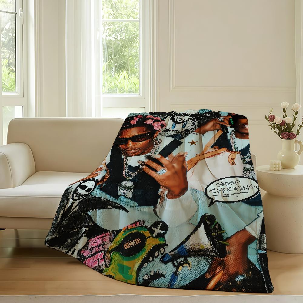 Rapper A-Asap-Rocky Don't be Dumb Blanket Warm Soft Suitable For Bedroom Sofa Bed Living Room Office Travel Camping Gifts