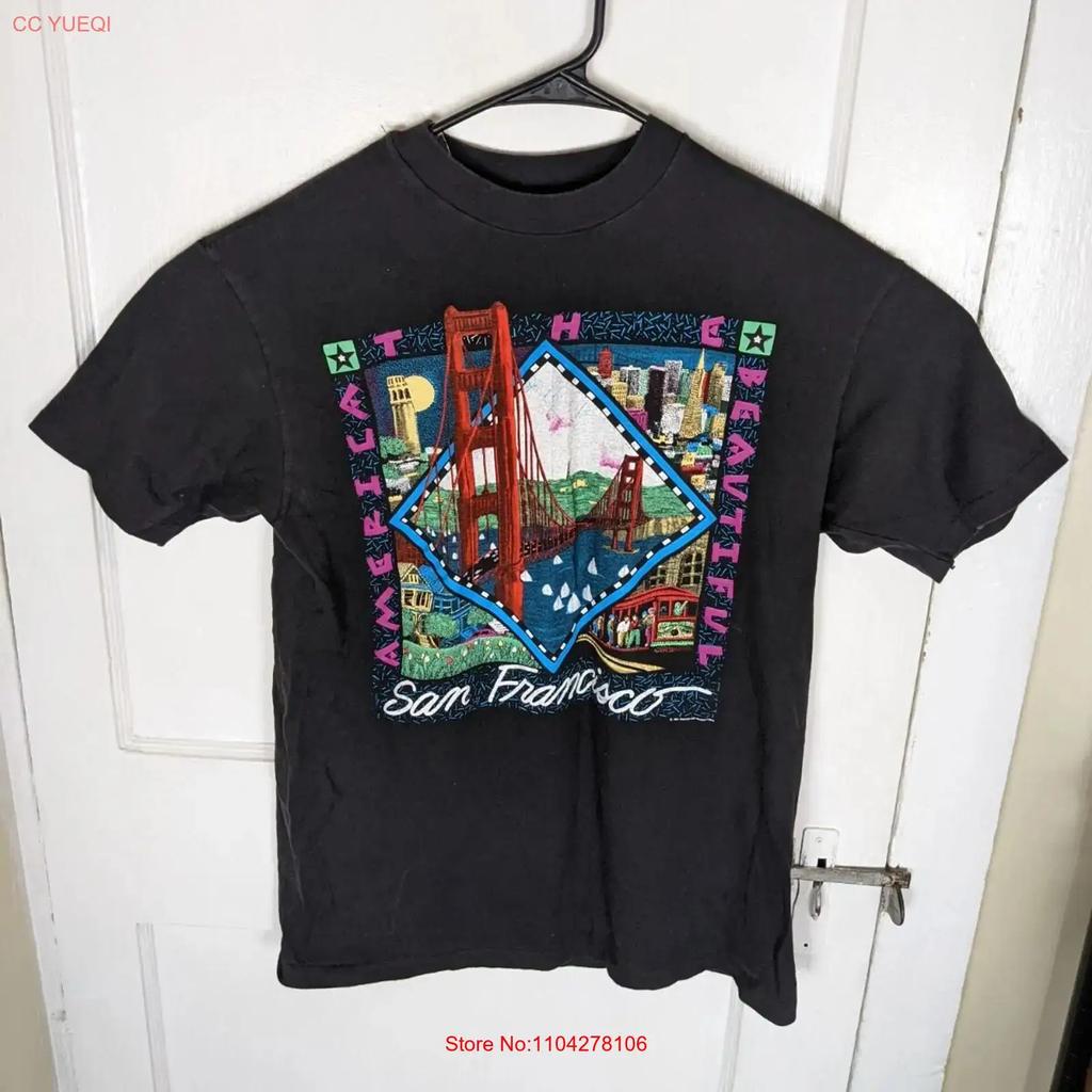 Винтажная футболка Winterland San Francisco Art 1991 года Cali Мужская L США Золотой Штат 90-е винтаж Стильная футболка для повседневной носки с принтом