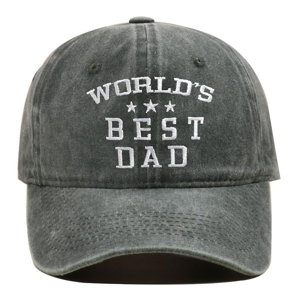 Washed Cotton World's Best Dad Caps Adjustable Baseball Cap Fashion Sport Visors Cap  Father's Gift