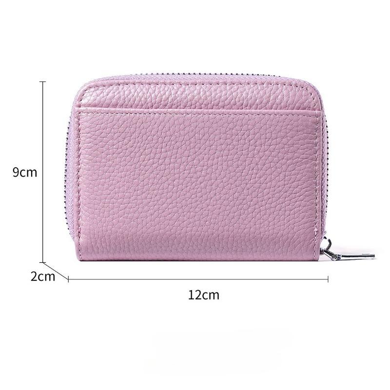 Multi-Compartment RFID Blocking Leather Coin Purse, Japanese Style Zipper Change Wallet with Card Slots, New Women Small Wallet