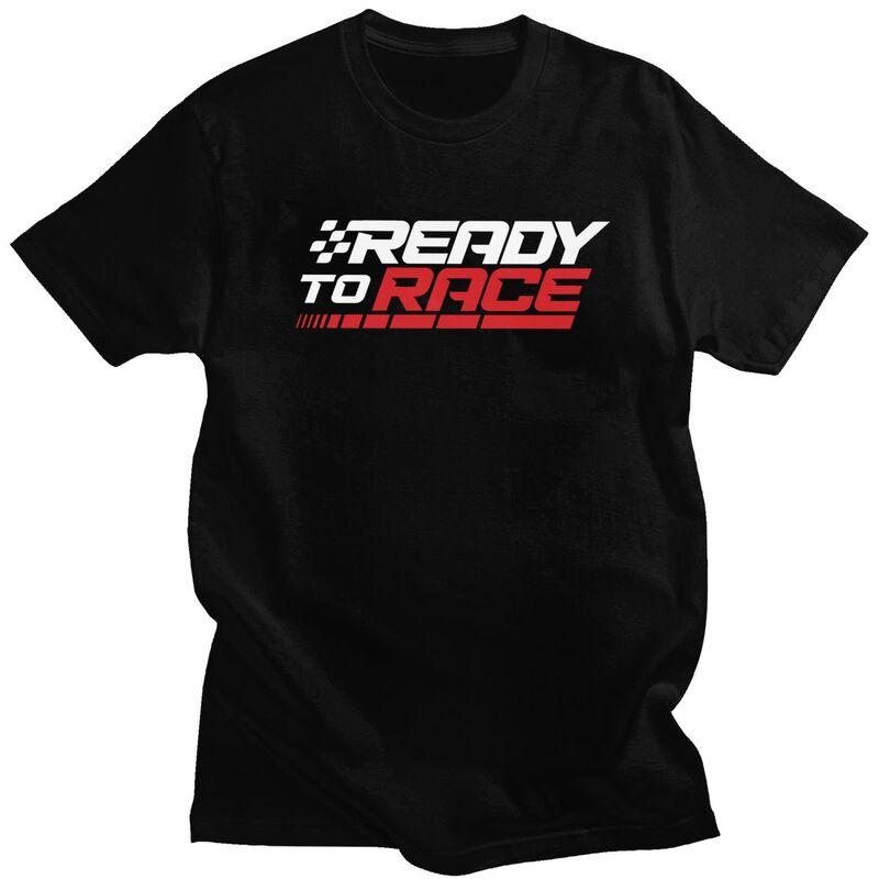 Мужские футболки Ready To Race на заказ 100% хлопок Топы Футболки для мотоциклистов Гонки Спорт Футболки с коротким рукавом Модные футболки