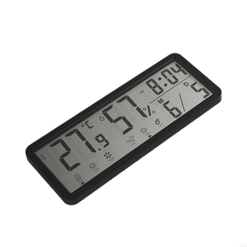 62KD Elegant LCD Digital Clock with Simple Operate Temperature Humidities and Date Display for Home and Office Decoration