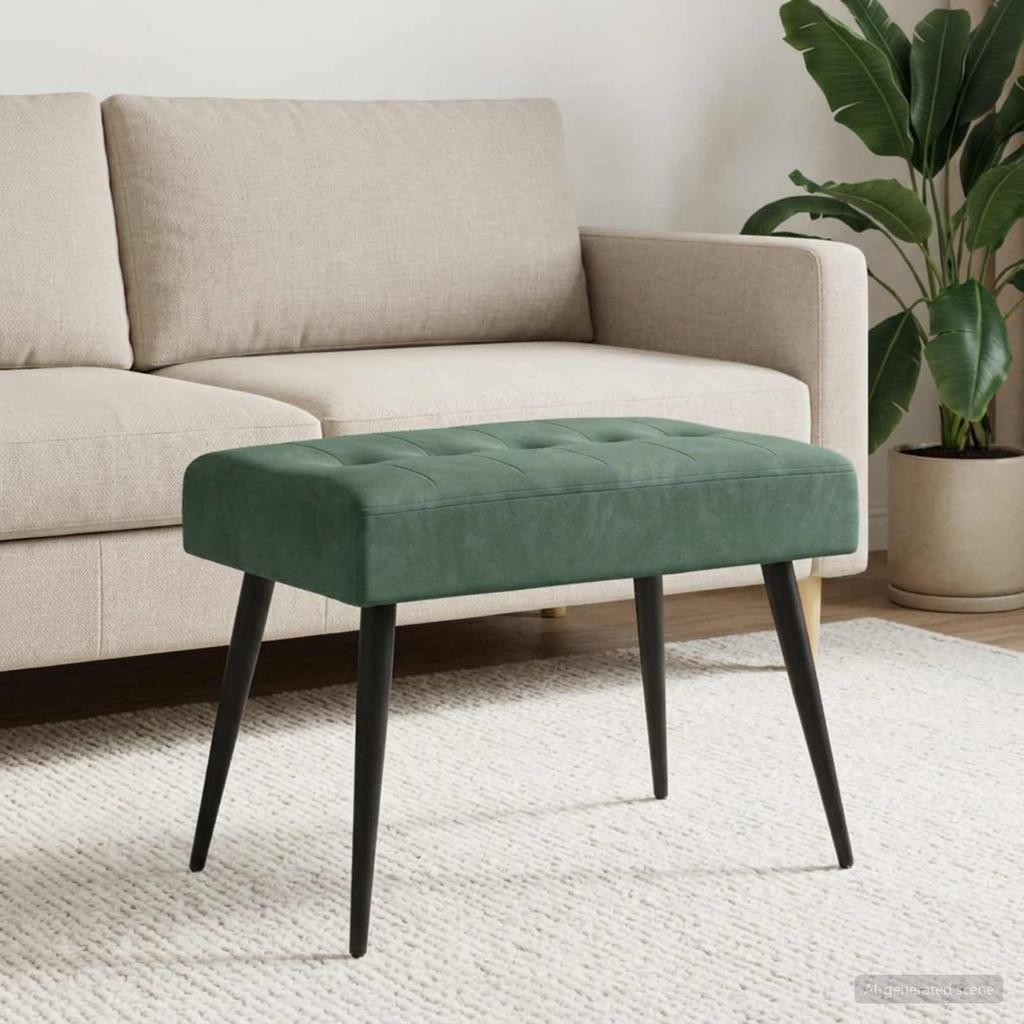 Bench with Button Tufting Sea Green 60 x 40 x 45 cm Velvet