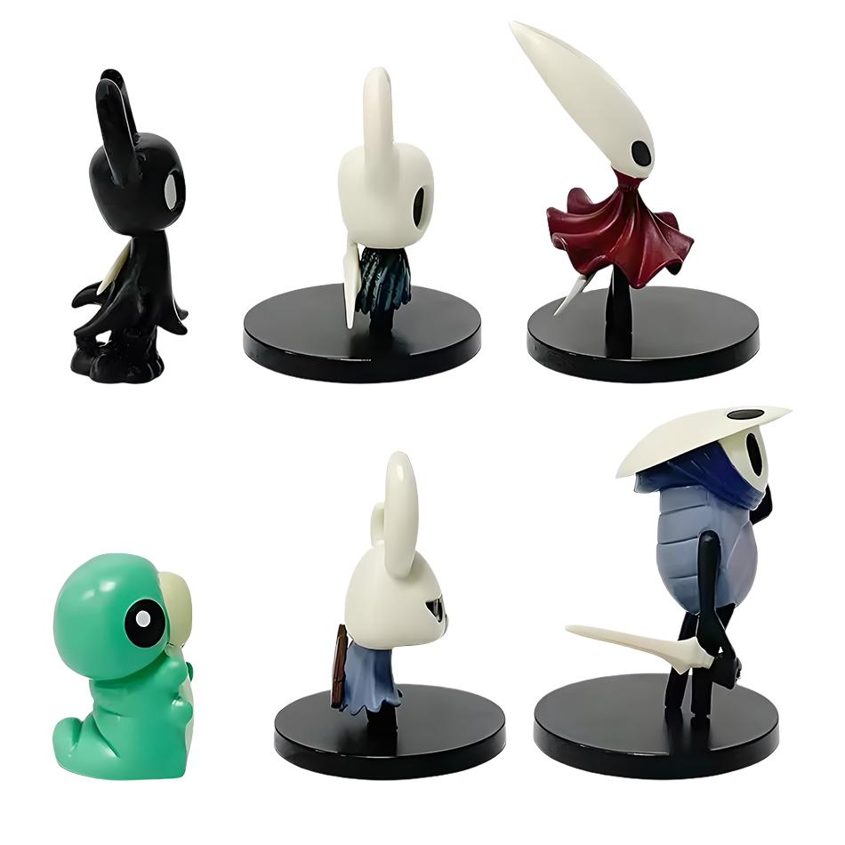 6pcs/set Hollow Knight Silk Song Knight Hornet Quirrel Zote Grub Figure Cute Toys Model Doll Brinquedos