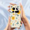For Xiaomi 15 Ultra Case Yellow Floral and Leaves Pattern Printing Straight Edge TPU Phone Back Cover