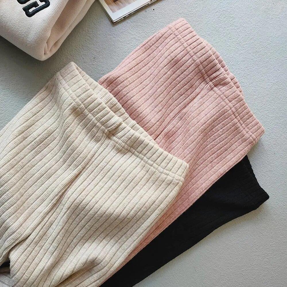 Детские брюки для девочек, хлопковые эластичные узкие леггинсы из кашемира на весну и осень