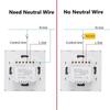 Melery Умный WiFi-переключатель, сенсорный выключатель света европейского стандарта, стеклянная панель с/без нейтрального провода, пульт дистанционного управления от Alexa Google Home, 1/2/3/4-клавишный.