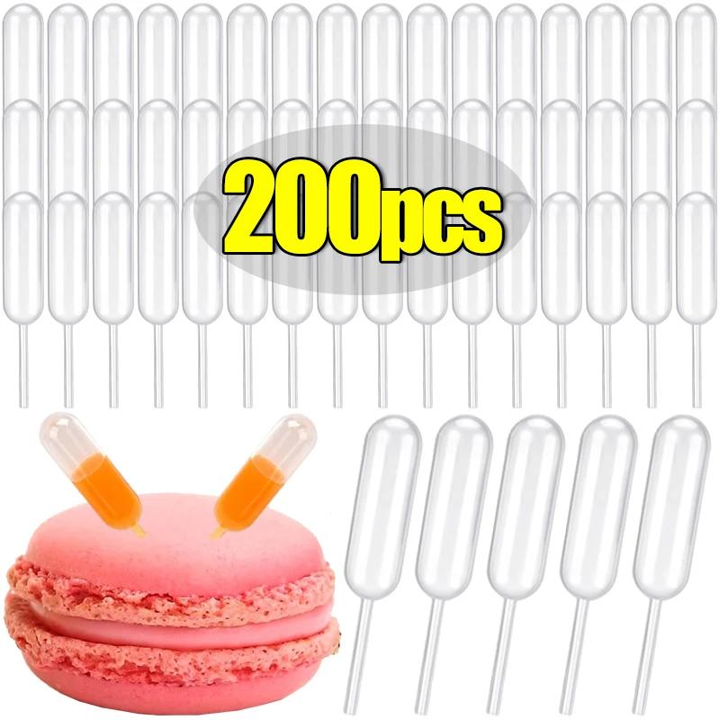 50/200 шт. Пластиковые пипетки, одноразовые пипетки для переноса жидкости, капельницы для джема, кексов, шоколада, клубники, мини-пипетки