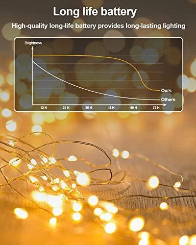 Copper-wire LED mini string lights with flashing beads—perfect for wedding decor Christmas ornaments and tabletop accents. yellow 20PCS