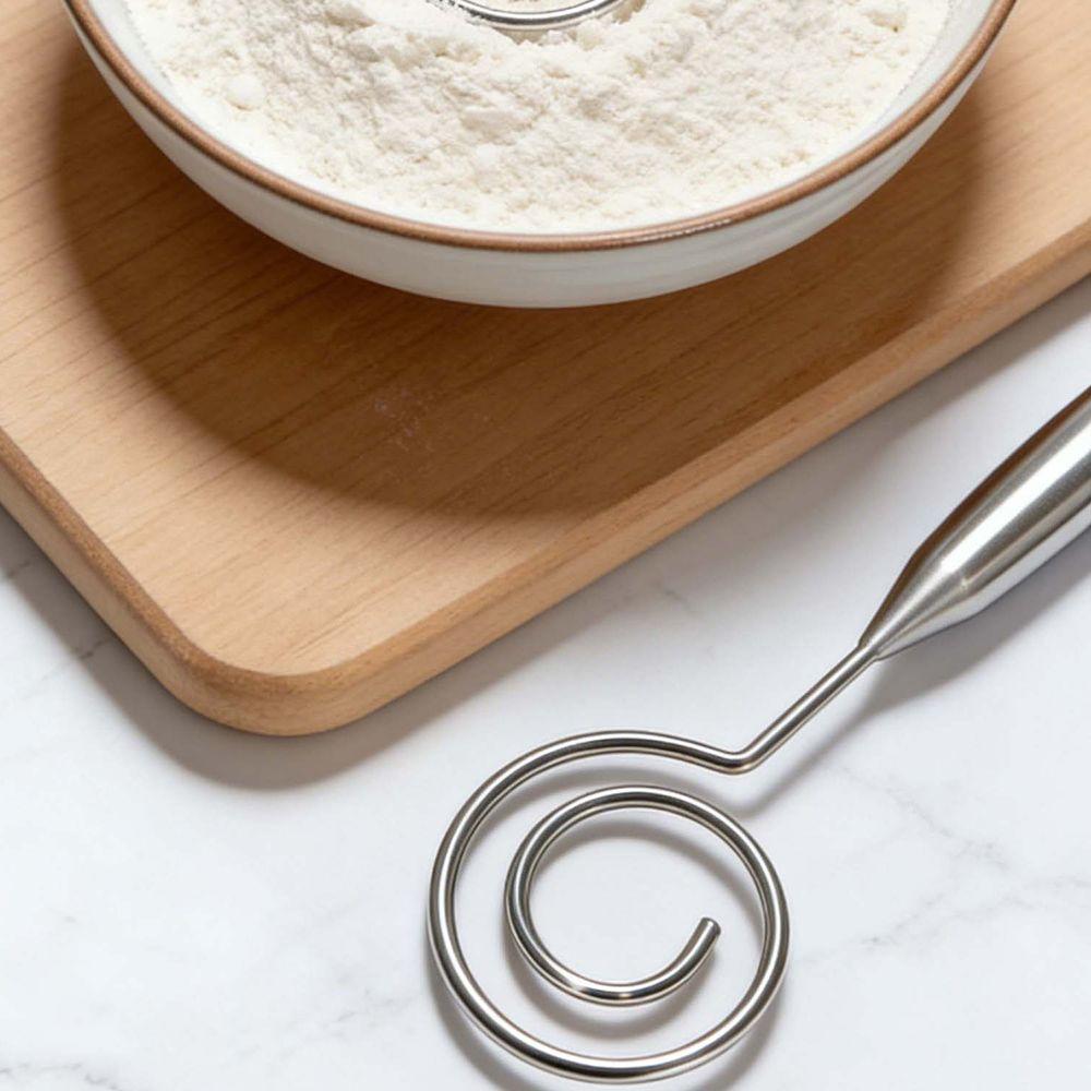 Seamless Spiral Dough Whisk Comfortable Handle Egg Beater Hand Sourdough Stirrer Cream Mixing