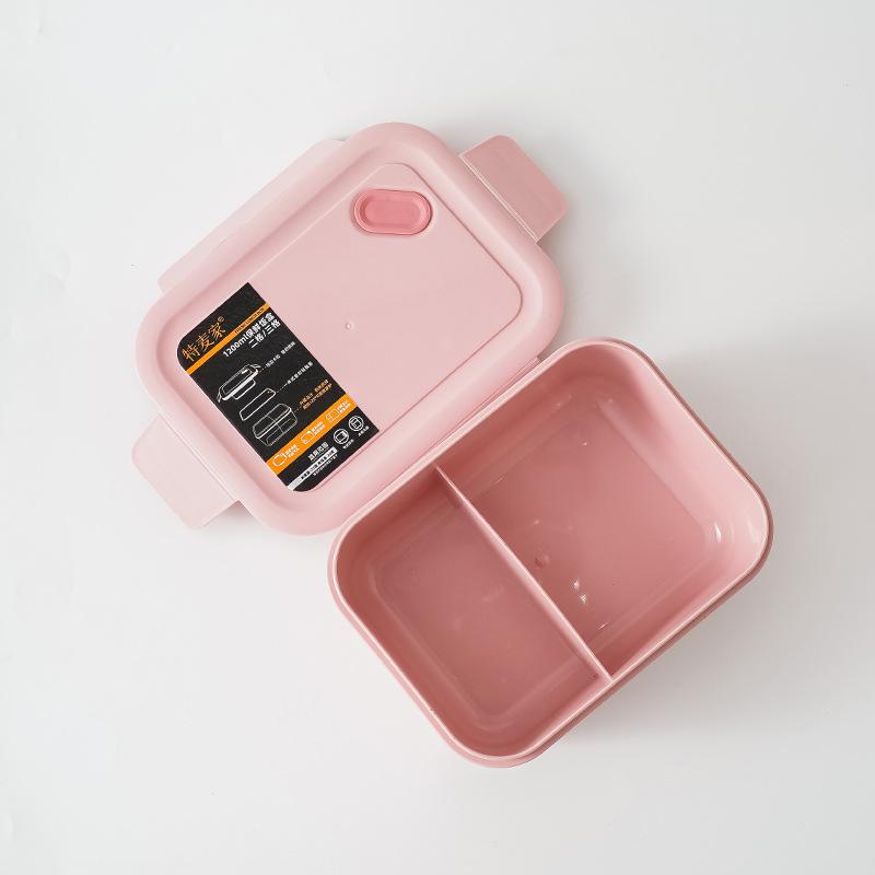 Сетка из бамбукового волокна, ланч-бокс, герметичная коробка для приготовления в микроволновой печи, контейнер для еды для детей, студентов, взрослых, модная прямоугольная сетка