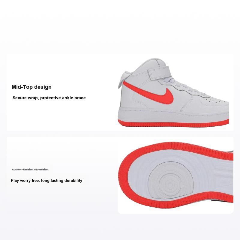Nike Air Force 1 Mid Easy On Удобные Универсальные Нескользящие Прочные Мид-топ Детские Кроссовки Детские Кроссовки Белые FN1193106