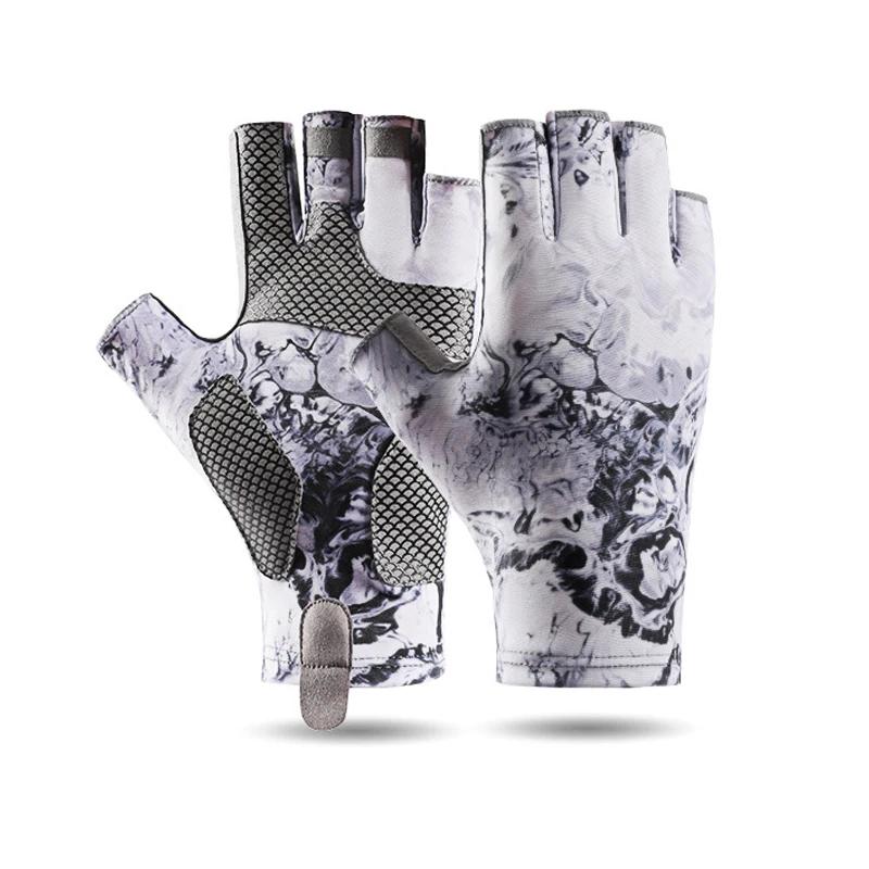 Рыболовные перчатки UPF 50+ — солнцезащитные перчатки для рыбалки без пальцев — солнцезащитные перчатки для рыбалки для женщин и мужчин для активного отдыха.