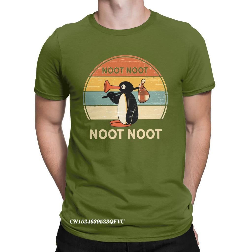 Мужская женская футболка Noot Noot Pingu Penguin Meme Gift Funny Premium Cotton Tee Shirt Harajuku Tshirt Crewneck Clothing Printing