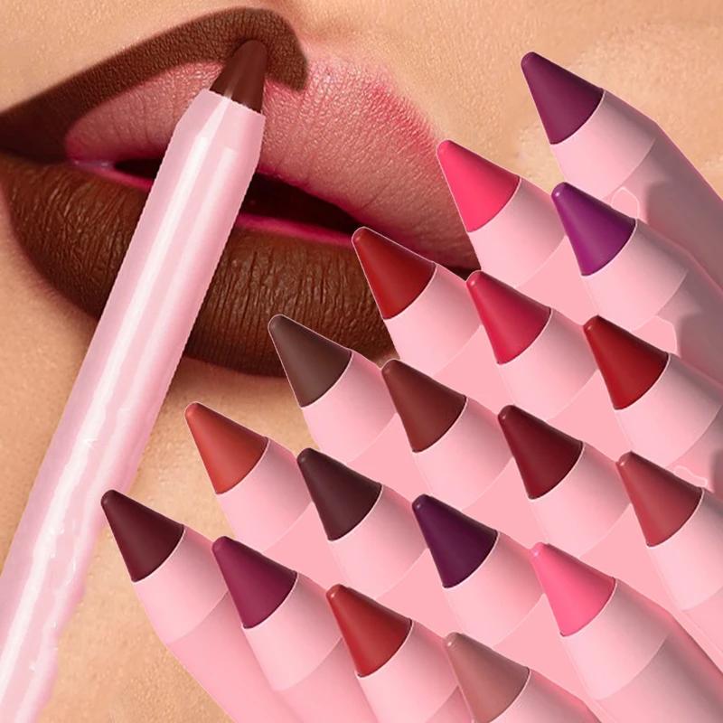 Nude Brown Lip Liner Pencil 18 Red Contour Tint Labial Makeup Waterproof Matte Lipstick Crayon Pen Lip Contouring Cosmetic
