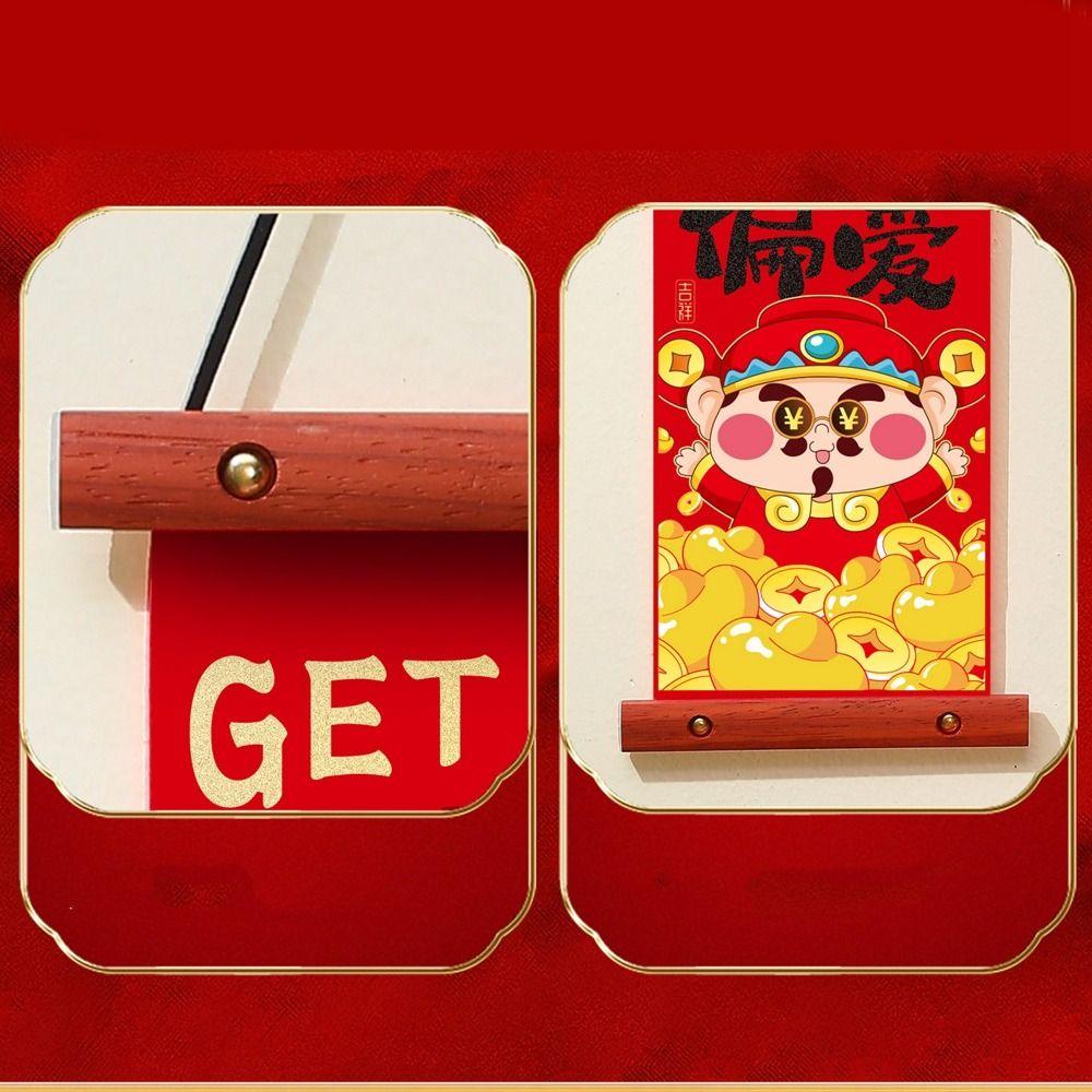 Chinese Style New Year Fu Character Pendant Wooden New Year Lucky Decoration New Year Gift