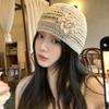 Handmade Crochet Flower Hat Glitter Weave Cap Cute Sequin Knitted Hat  Girls