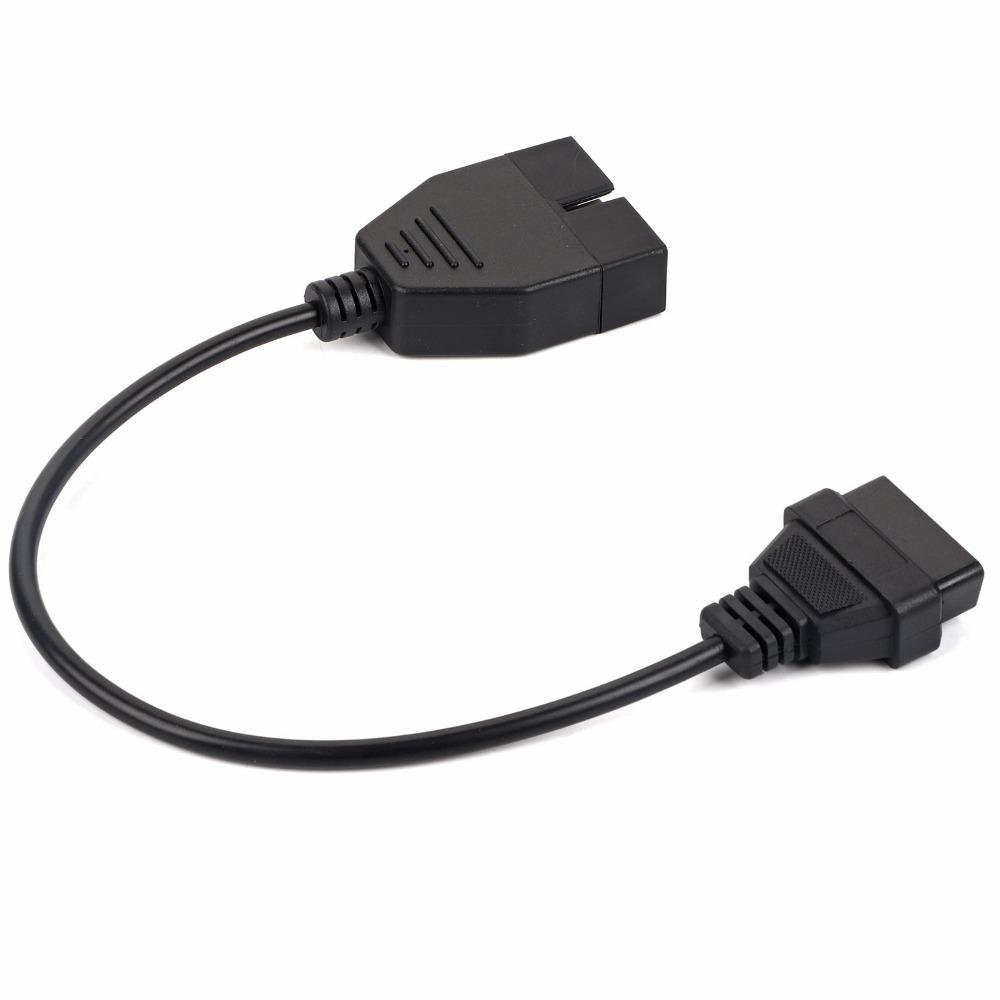 Black OBD1 12 Pin to OBD2 Cable OBDI to OBDII Adaptor Vehicle Inspection