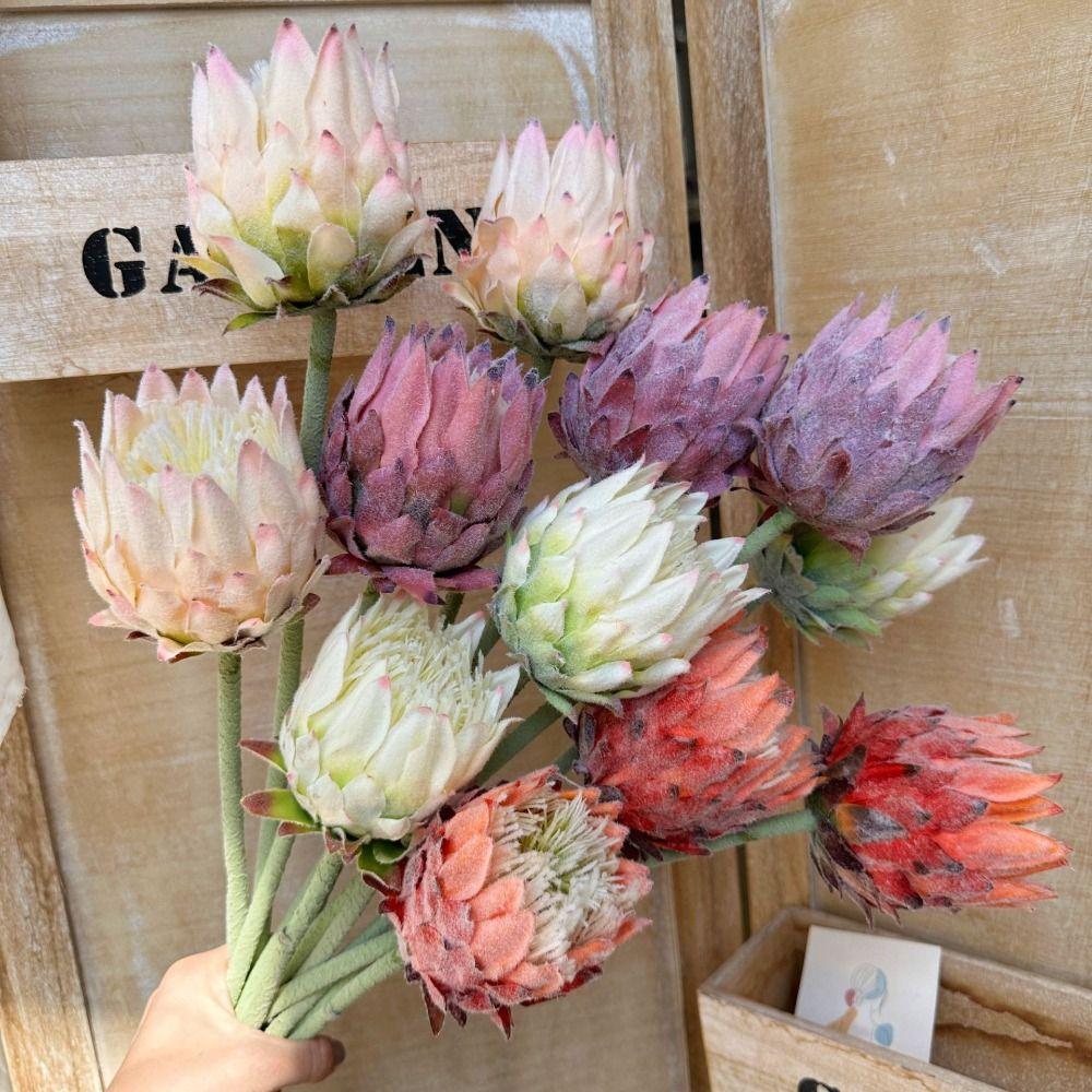Multicolor Artificial Artichoke Flower Large Size Nordic Thistle Flower  Home Decoration