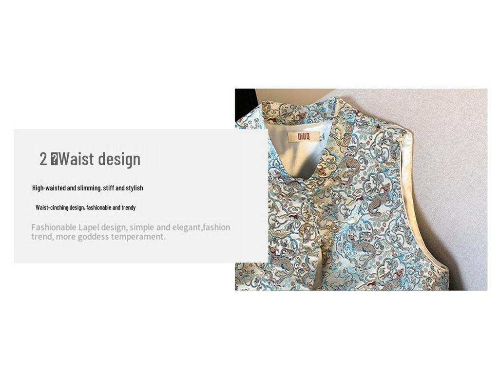 Элегантный жаккардовый жилет в китайском стиле - Новый женский безрукавный костюм Тан на весну/осень