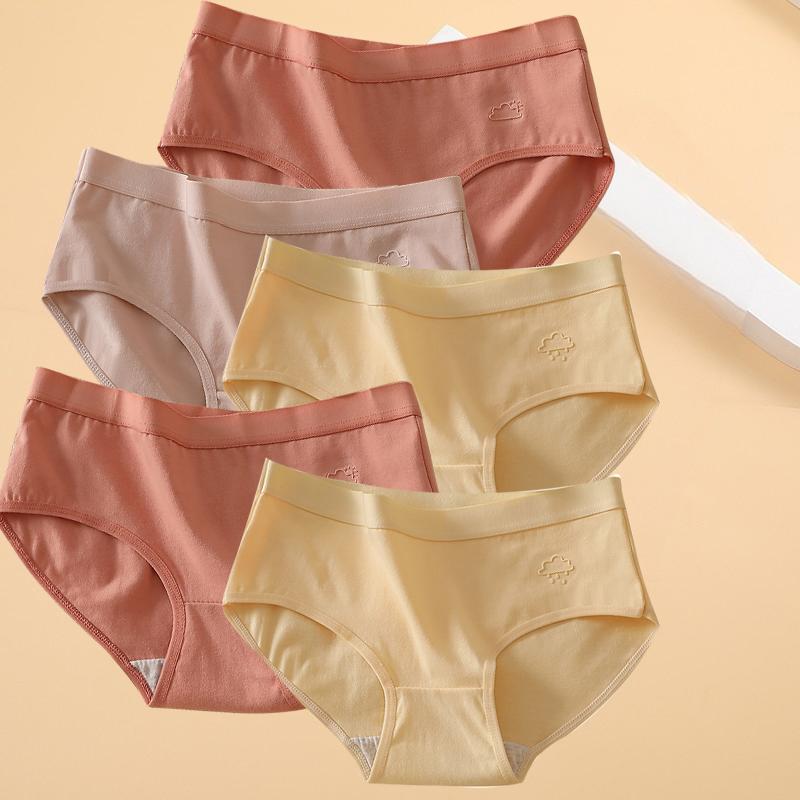 5Pcs/Set Cotton Women's Underwear Panties Low Waist Tight Panty Girl Antibacterial Panty Breathable Underpant