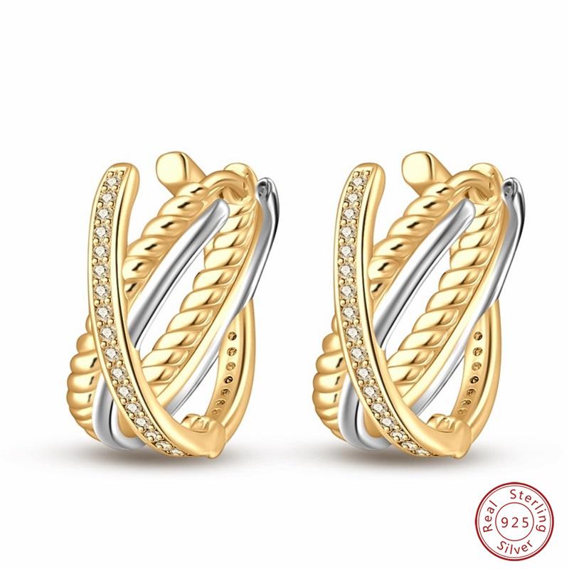 New in 925 Silver Color Gold Pearl Bee Irregularity Star Moon Earrings For Women Trending Fashion Jewelry Birthday Gifts