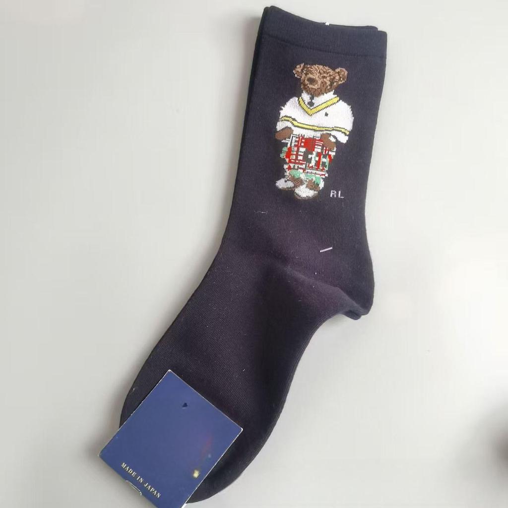 Осенне-зимние женские модные повседневные носки до середины икры с узором медведя