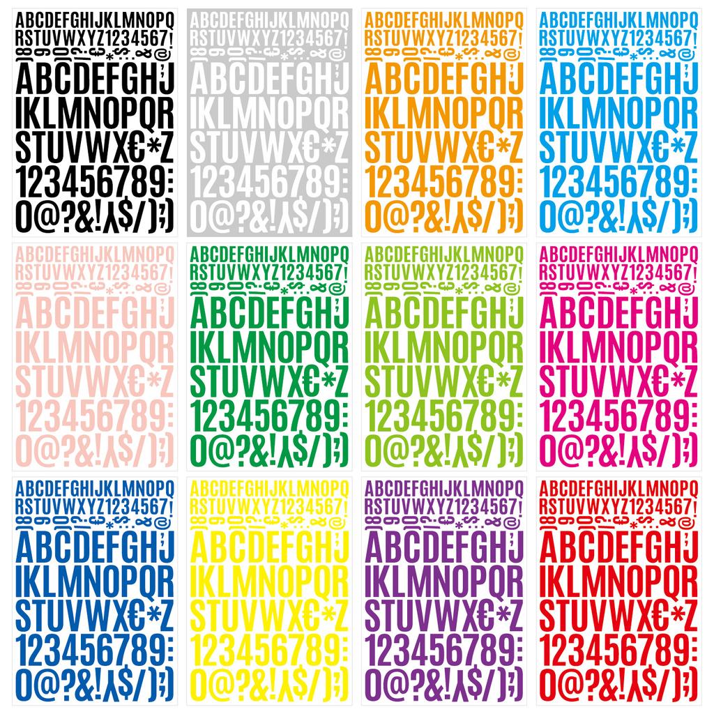 Letter Sticker 2+4cm Vinyl PVC Waterproof Self-adhesive Mailbox Car Size Alphanumeric Sticker