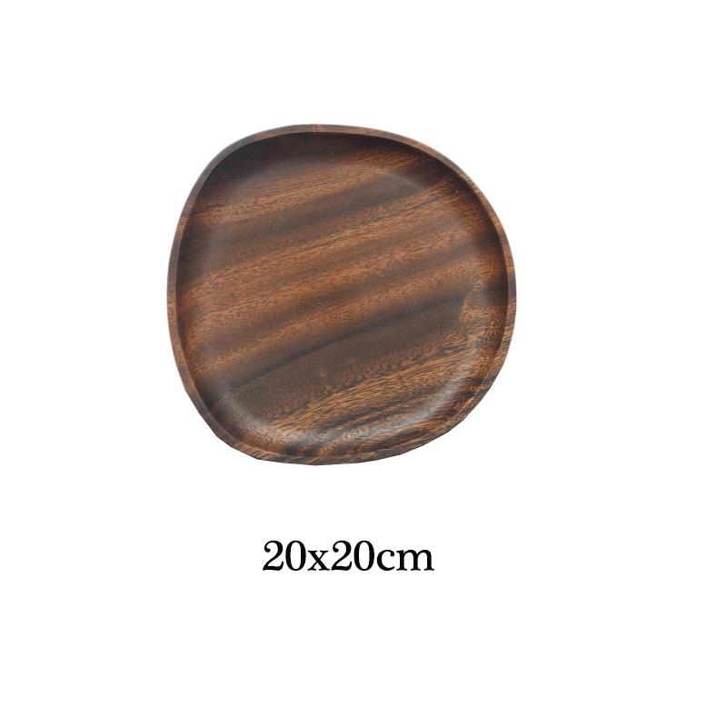 Цельная древесина орехового дерева, неправильная овальная посуда для фруктов, твердая древесина, десертная обеденная тарелка, блюдце, чайный поднос, набор посуды