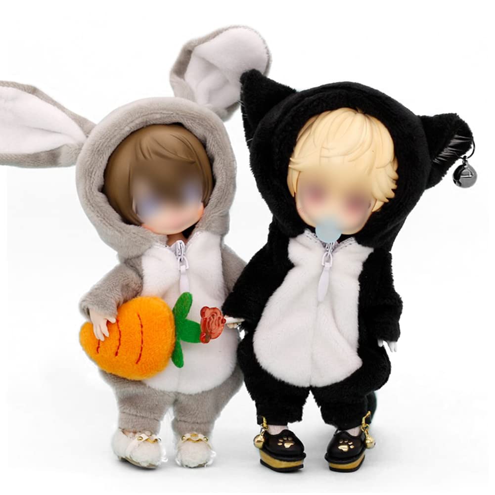 HIGHAWK Obitsu 11 OB11 Размер Наряд Кукла Obitsu 11 Одежда Животное Животное GSC Домашняя Одежда Кукольная Одежда Кукольная Одежда Пушистая 11см Кукла 1/12bjd (Черная кошка)