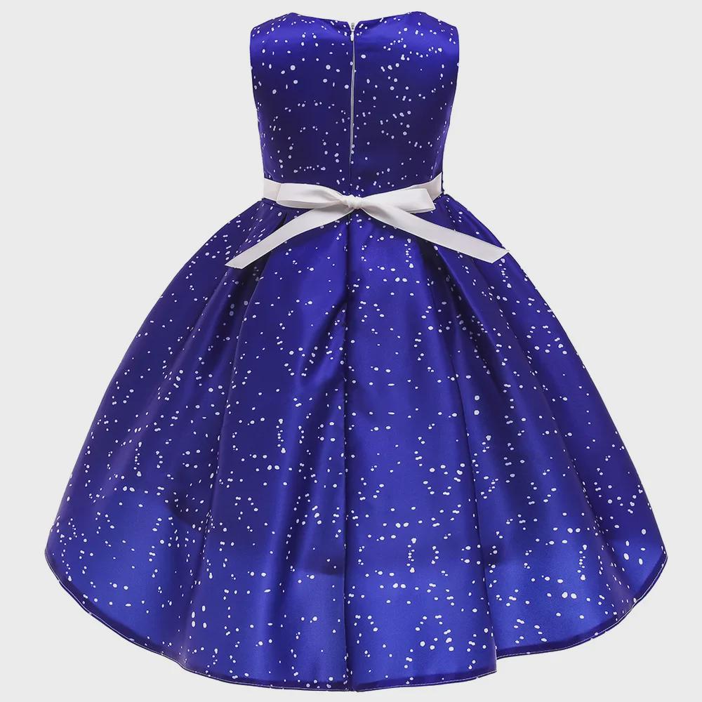 Новое рождественское длинное платье с принтом Санта-Клауса для девочек