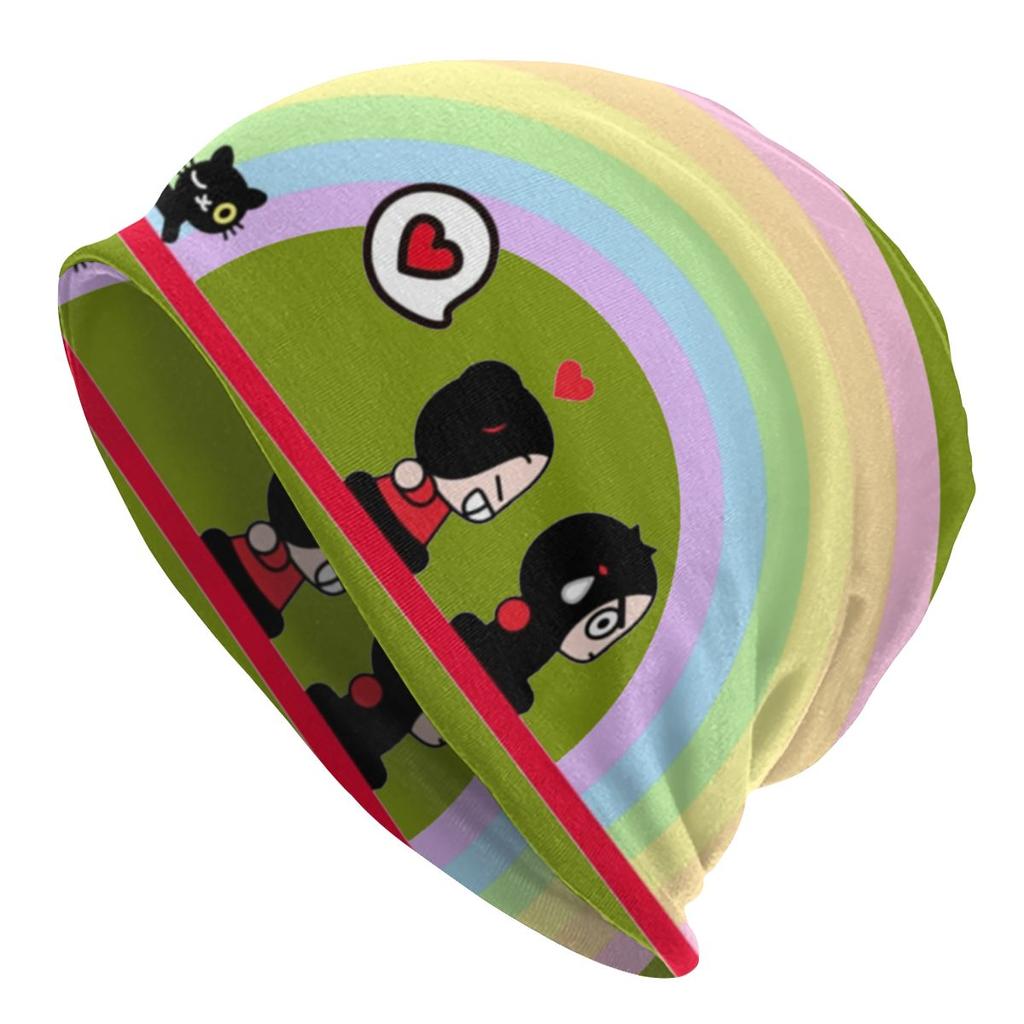 Женская шапка-бини с напуском в стиле аниме Pucca, унисекс, с персонажами мультфильмов, модные вязаные шапочки Skullies, шапка для зимних лыж