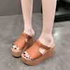 2024 New Fashion Wedge Slippers Women's Summer New Platform Fashion Slippers Solid Color Light and Comfortable Shoes for Women