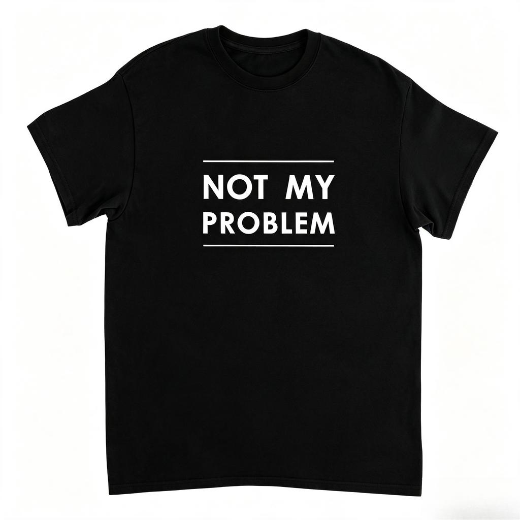 Not My Problem Shirt Funny Stateunisext Tshirt Minimalist Graphic Tee Sarcastic Shirt Unisex Heavy Cotton Tee Gift For Coworker