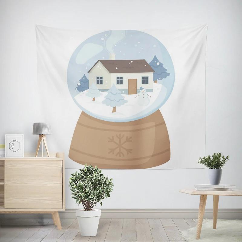 Новогодний рождественский хрустальный шар Рождественская елка Узор Гостиная Спальня Декоративный гобелен