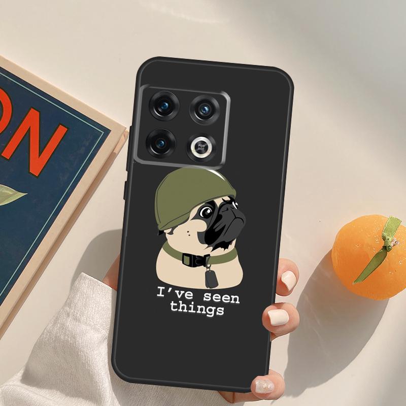 Забавный мультяшный чехол с мопсом для OnePlus 13R 12R 10R 13T 10T 11 12 13 15 OnePlus Nord 5 CE 2 3 4 Lite N20 N30