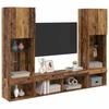 TV Wall Units with LED Lighting 5 pcs Reclaimed Wood Effect Particleboard