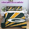 football Logo Pattern Bedding Quilt Set Quilt Cover Pillowcase Home Decoration Birthday Gift (1*duvet cover+ 2*pillowcase, without core)
